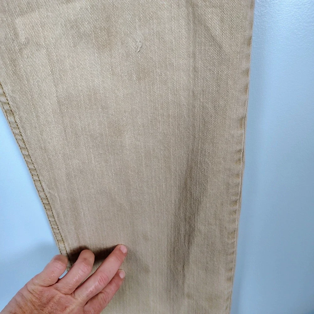 Wrangler Mens Regular Fit Tan Khaki Jeans 36x30 Straight Leg  Stretch work chore